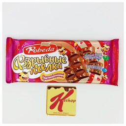 تابلت شکلات شیری با تافی و شکلات سنگی پوبدا (80 گرم) pobeda

