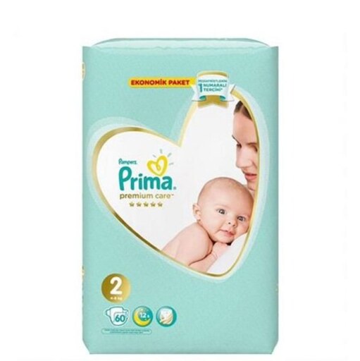 پوشک پریما پمبرز سفید ضد حساسیت سایز 2 (60 تایی) prima pampers  