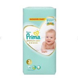 پوشک پریما سفید ضد حساسیت سایز 3 (52 عددی) prima pampers