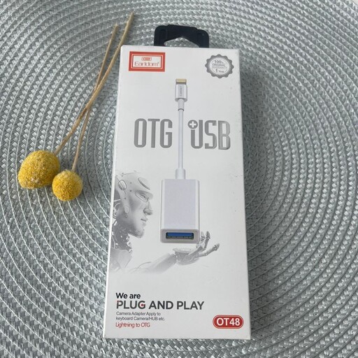 کابل تبدیل لایتنینگ به USB OTG ارلدام مدل ET-OT48 طول 10 سانتی متر
