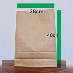 پاکت کرافت کاغذی فلت بیرون بر. بسته 10 عددی، ابعاد  40x28 cm . گرماژ 70 میکرون، گاست 10 سانتی متر