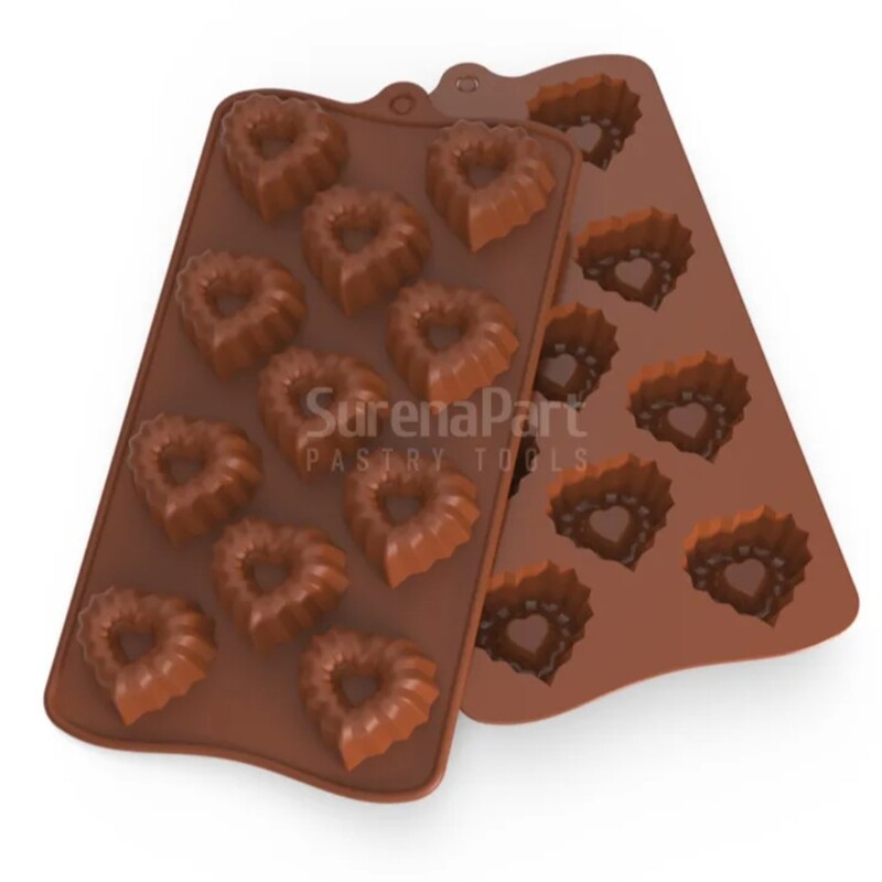 قالب سیلیکونی شکلات کد 25 قلب شیفون برند سورنا پارت 