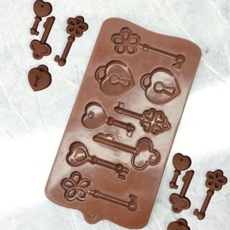 قالب سیلیکونی شکلات طرح کلید ابعاد 10 در 20 سانت جنس اعلا 
