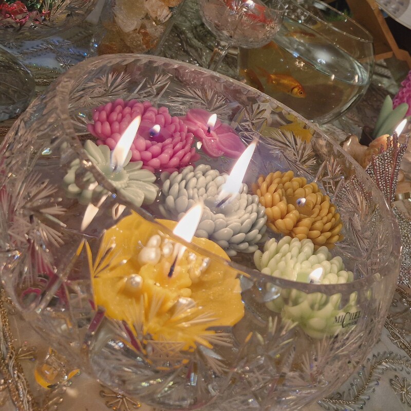 شمع روآبی، گل داوودی ،بابونه،ارکیده،شقایق (قابل سفارش در رنگهای مختلف)