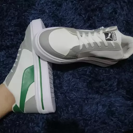 کتونی مردانه ونس پوما سفید طوسی سبز(ارسال رایگان) vans puma