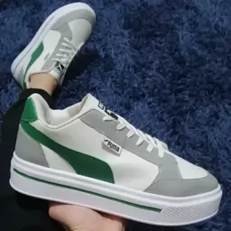 کتونی مردانه ونس پوما سفید طوسی سبز(ارسال رایگان) vans puma