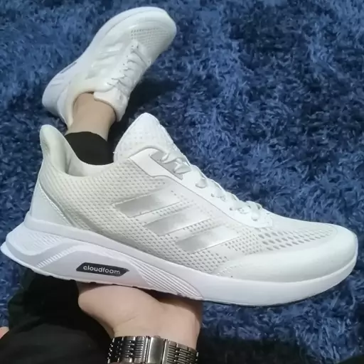 کتونی مردانه آدیداس کلود فوم سفید اسپرت کفی طبی(ارسال رایگان) adidas cloud foam