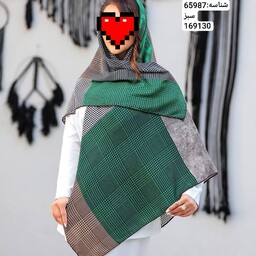 روسری زنانه قواره 140 جنس نخی سیا اسکارف درجه یک