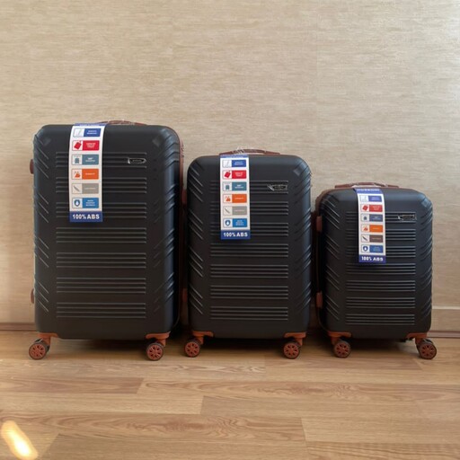 چمدان 2 تیکه هوسونی بدنه ABS در رنگهای سرخابی مشکی نسکافه ای و رزگلد