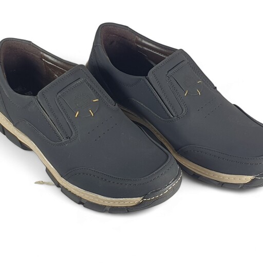 کفش چرم طبیعی مردانه مدل faraz رنگ قهوه  ای و  خاکستری تیره