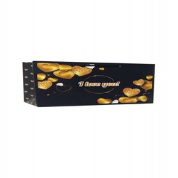 ساک هدیه مقوایی دسته دار مشکی زرد در ابعاد 23 در 16 پاکت هدیه مقوایی