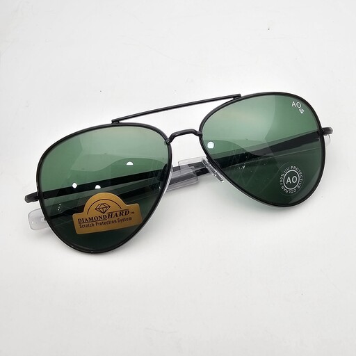عینک آفتابی مردانه AO خلبانی شیشه سنگ رنگ عدسی سبز ارسال رایگان