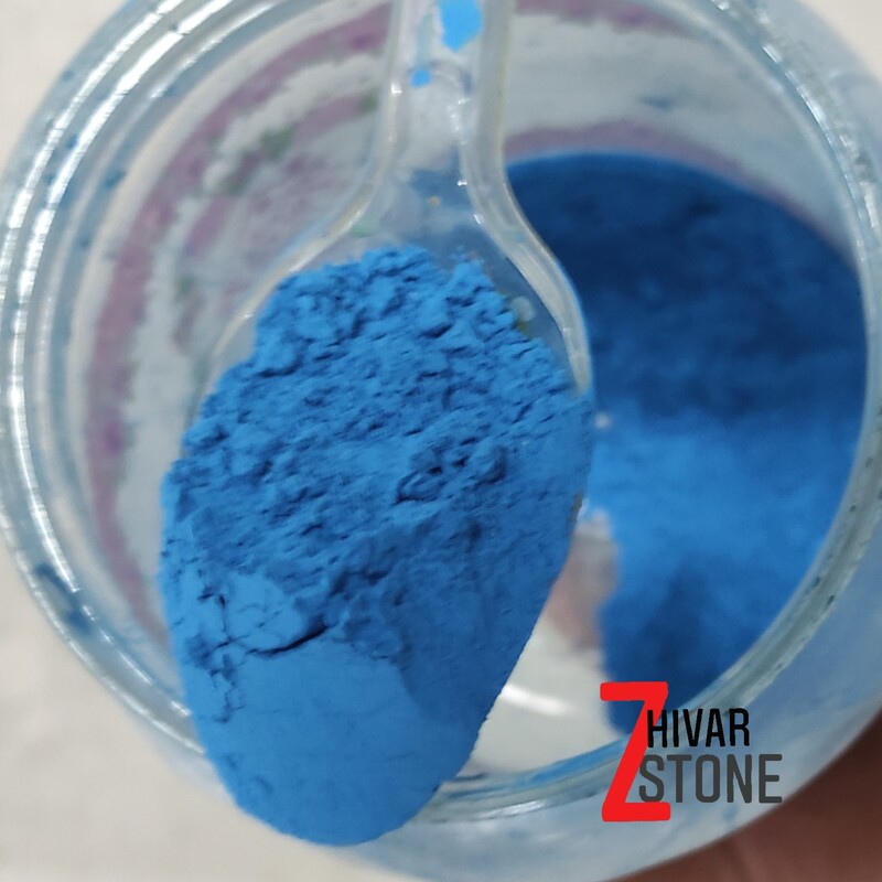 رنگ پودری معدنی آبی یا پیگمنت آبی یک کیلویی مناسب تولید سنگ مصنوعی