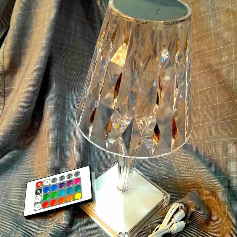 اباژور رومیزی لمسی ریموت دار 16 رنگ چراغ خواب پایه دار طرح چتر  سایبان