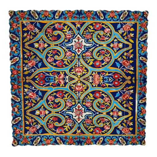 رومیزی مربعی سنتی طرح کاشی با کیفیت و جنس عالی