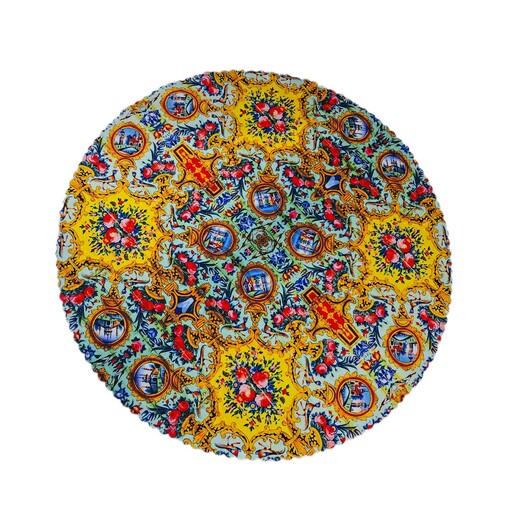 رومیزی گرد سنتی طرح رنگینه با کیفیت و جنس عالی