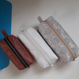 جامدادی کیف لوازم آرایشی  پک 3 تایی در رنگ های مختلف و پارچه های متنوع  