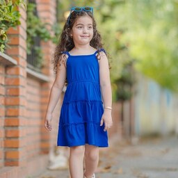 پیراهن شیک و اسپرت دخترانه مناسب کودک 2 تا بزرگسال رنگ لیمویی گلبهی آبی قرمز