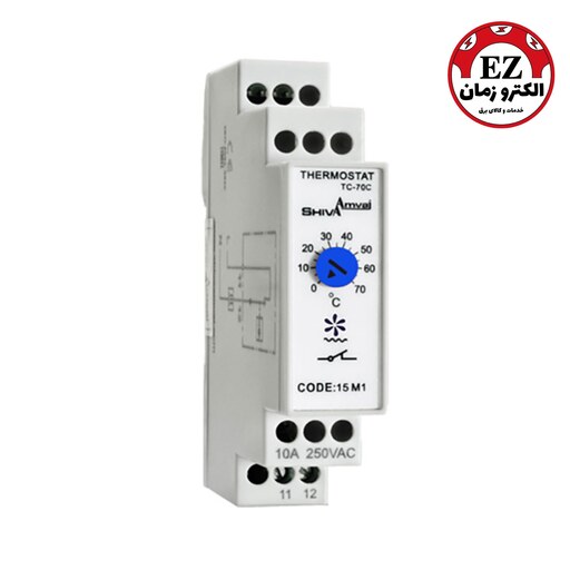 ترموستات تابلویی فن سری M مدل TC-70C شیوا امواج (کد محصول 15M1)