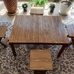 میز و نیمکت چوبی تاشو مسافرتی چهار نفره 