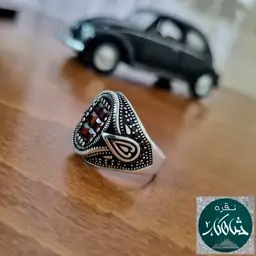 انگشتر نقره سلطنتی مردانه گارنت ساخت ترکیه با عیار 925 اصل 