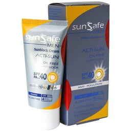 کرم ضد آفتاب فاقد چربی spf40 آقایان سان سیف مناسب برای انواع پوست 50 گرم