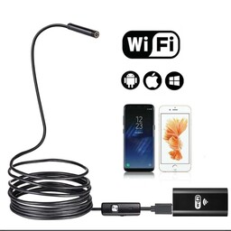 دوربین ( آندوسکوپ ) WIFI فنری 2 مگاپیکسل لنز 8mm کابل 3.5 متر سازگار با ویندوز، اندروید و IOS