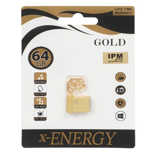 فلش مموری 64گیگ مدل X-ENERGY Gold USB2.0  گارانتی مادام العمر