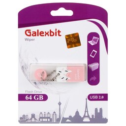 فلش مموری 64گیگ مدل Galexbit Wiper USB2.0 صورتی- گارانتی مادام العمر