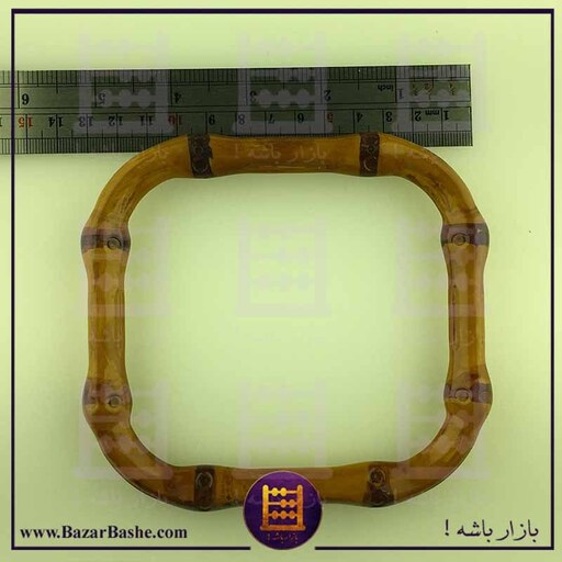 دسته کیف پلاستیکی طرح چوب بامبو مدل مربع بسته 2 عددی