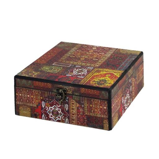 جعبه چوبی چای دمنوش تی بک خشکبار تنقلات  میوه خشک  جعبه کادویی و پذیرایی 12 خانه  مدل L کد 106