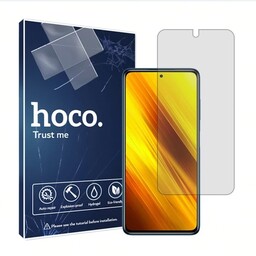 گلس تمام صفحه و فول چسب شفاف برند هوکو مخصوص موبایل شیائومی Poco X3 NFC  