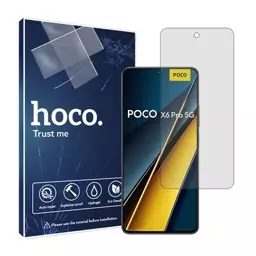 گلس تمام صفحه و فول چسب شفاف برند هوکو مخصوص موبایل شیائومی Poco X6 Pro   