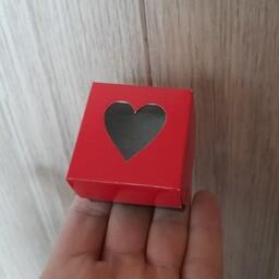 جعبه انگشتری 100 عددی با درب پنجره ای طرح قلبی 