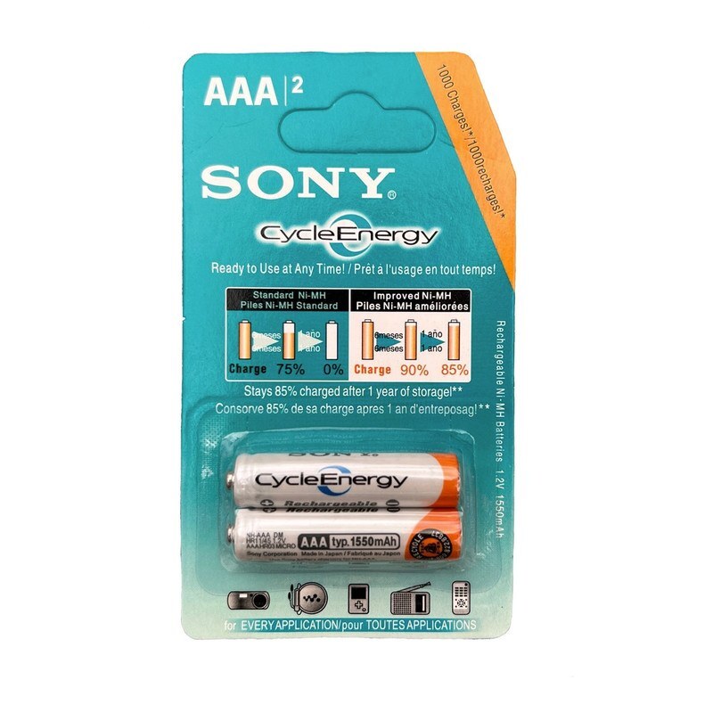 باتری نیم قلمی قابل شارژ سونی مدل AAA HR03 Micro  بسته دو عددی