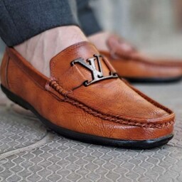 کفش کالج مردانه مدل LV عسلی 