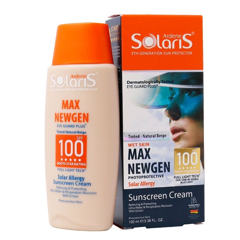 آردن سولاریس کرم ضد آفتاب پوست حساس به نورSPF100 رنگی بژ طبیعی  100 میل