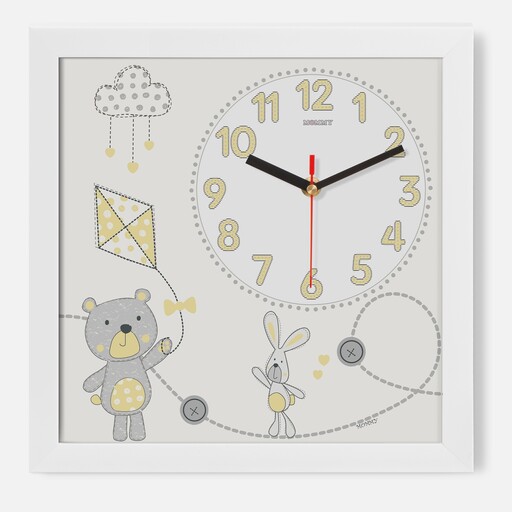 ساعت دیواری کودک MOMMY طرح خرس و خرگوش کد 9590