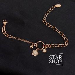 دستبند زنانه طرح قلب، ستاره و حلقه(ارسال رایگان)