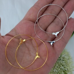 حلقه گوشواره رنگ معمولی در دو رنگ طلایی و نقره ای اندازه حلقه ها 4 سانت فروش بصورت جفتی