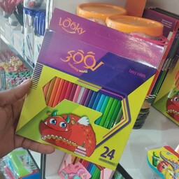 مداد رنگی 24 رنگ جعبه مقوا لوکی