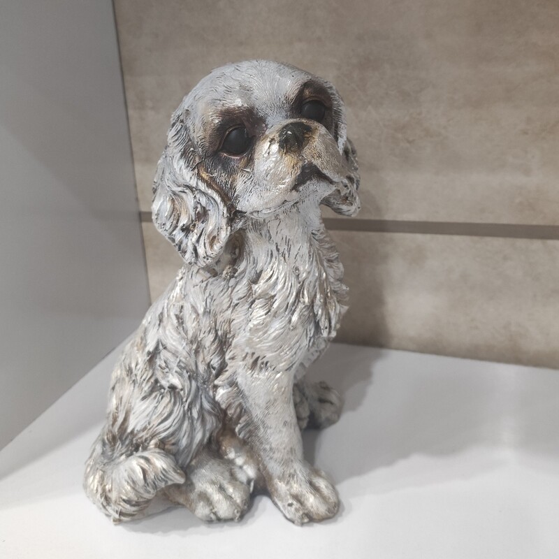 مجسمه پلی استر سگ پشمالو پتینه شده 30سانتی 