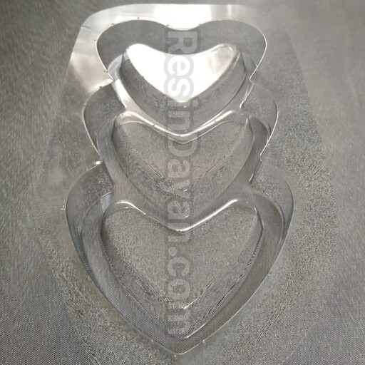 قالب طلقی شفاف (PVC) ظرف پذیرایی قلب سه تایی مناسب پودرسنگ