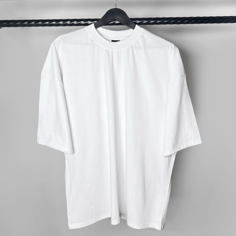 تیشرت اورسایز نخی مردانه برند ویبو رنگ سفید