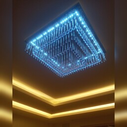 لوستر سقفی طرح مربع اندازه 60 تنظیم سه حالت نوری سلیقه مشتری(ریموت)