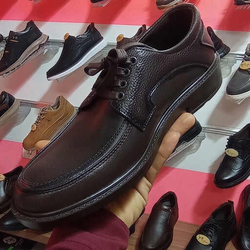 کفش مردانه مجلسی بندی،رنگ قهوه ای،سایز 43 ،ارسال رایگان