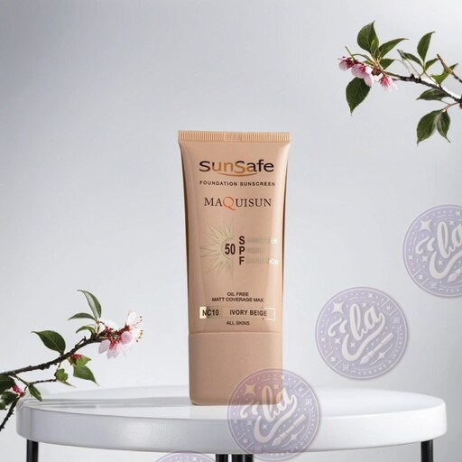 ضد آفتاب سان سیف کرم پودری و پرایمری مکیسان مدل NC10 ( بژ عاجی ) با SPF50 حجم 40گرم	