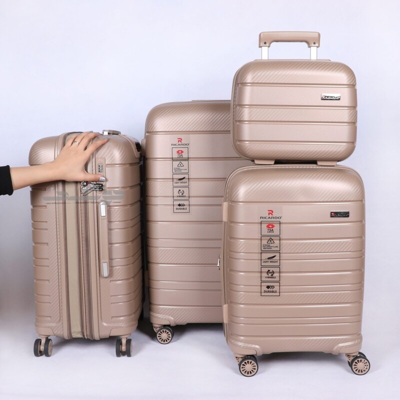 مجموعه چمدان مسافرتی نشکن ریکاردو مدل 35 exp بژ