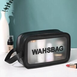 کیف لوازم آرایشی و بهداشتی ضد آب سایز متوسط برند WASHBAG رنگ مشکی