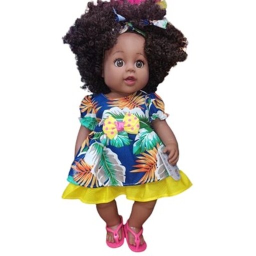 اسباب بازی عروسک دختر آفریقایی موفرفری سایز بزرگ مدل BIG SIZE Black Doll African Girl